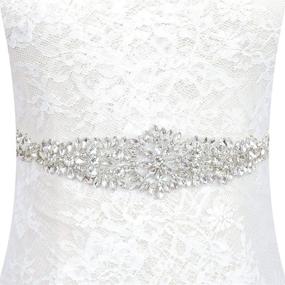 img 4 attached to 💎 Pardecor Rhinestone Applique Bridal Sash Belt: Sparkle and Glamor for Wedding Dresses