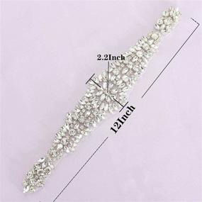 img 2 attached to 💎 Pardecor Rhinestone Applique Bridal Sash Belt: Sparkle and Glamor for Wedding Dresses