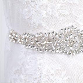 img 3 attached to 💎 Pardecor Rhinestone Applique Bridal Sash Belt: Sparkle and Glamor for Wedding Dresses