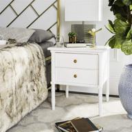 🌊 safavieh home collection mina modern coastal white bamboo nightstand, featuring 2 drawers - 25 inches логотип