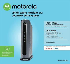 img 1 attached to 📶 Motorola MG7700 Modem WiFi Router Combo: Faster Cable Plans up to 800 Mbps, DOCSIS 3.0 + Gigabit Router Approved by Comcast Xfinity, Cox, Spectrum