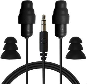 img 4 attached to 🎧 Guardian Noise Reduction Earbuds - Plugfones Hybrid Earplug Earphones (Black)