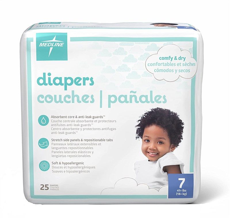 medline mbd2007 baby diapers size 로고