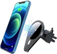 fast wireless car charger phone mount by ikeer - magnetic auto-clamping air vent holder for iphone 13/13 pro/13 pro max/13 mini/12/12 pro/12 pro max/12 mini - 15w logo