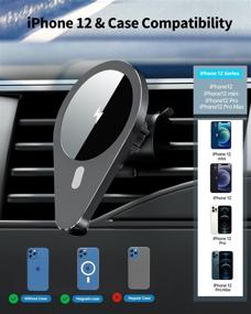 img 3 attached to Fast Wireless Car Charger Phone Mount by ikeer - Magnetic Auto-Clamping Air Vent Holder for iPhone 13/13 Pro/13 Pro Max/13 Mini/12/12 Pro/12 Pro Max/12 Mini - 15W