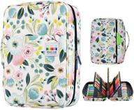 🖌️ youshares large capacity colored pencils case for 220 pcs prismacolor, crayola, and gel pens – watercolor flowers pen case organizer logo