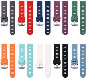 img 3 attached to COLAPOO 10PACK Multicolor Bands for Garmin Forerunner 245/645: Soft Silicone Wristbands for Garmin 245 Music/645 Music/Venu/Venu Sq/Vivoactive 3
