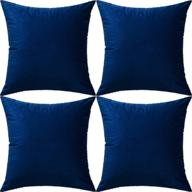 🛋️ artaimee 18x18 throw pillow covers (pack of 4) - velvet sofa bed couch cushion cases - 45x45 navy blue логотип