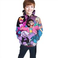 👕 steven universe casual 3d digital print pocket hoodie shirt - unisex teen hooded sweater sweatshirt by macoior logo