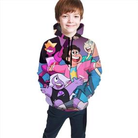 img 4 attached to 👕 Steven Universe Casual 3D Digital Print Pocket Hoodie Shirt - Unisex Teen Hooded Sweater Sweatshirt by MACOIOR