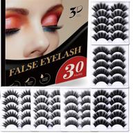 👁️ 30 pairs of high-density 3d 6d false eyelashes kit - handmade dramatic and soft eyelashes for women and girls, providing natural-looking enhancement logo