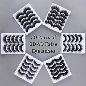 img 2 attached to 👁️ 30 Pairs of High-Density 3D 6D False Eyelashes Kit - Handmade Dramatic and Soft Eyelashes for Women and Girls, Providing Natural-Looking Enhancement