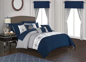 img 3 attached to 🛏️ Stylish and Cozy: Chic Home Emily Comforter Set - Queen Size, Navy