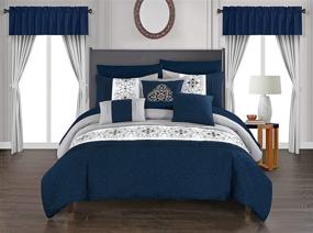 img 4 attached to 🛏️ Stylish and Cozy: Chic Home Emily Comforter Set - Queen Size, Navy