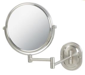 img 2 attached to 💄 Jerdon JP7507NB Nickel Beaded Wall Mount Makeup Mirror - 8-Inch Size, Enhanced 7x Magnification