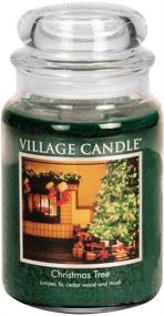 img 4 attached to 🕯️ Large Green Glass Apothecary Jar Scented Candle - Village Candle Christmas Tree (26oz)