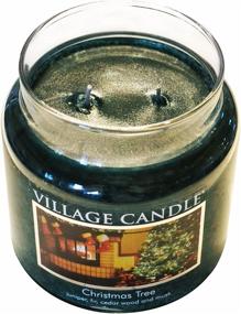 img 2 attached to 🕯️ Large Green Glass Apothecary Jar Scented Candle - Village Candle Christmas Tree (26oz)