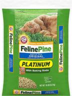 effective odor control: arm & hammer feline pine platinum non-clumping cat litter 18lb with baking soda logo