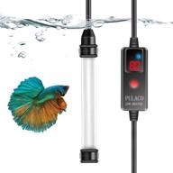 🐠 pulaco 25w mini aquarium heater: external controller & led display, adjustable submersible betta fish tank thermostat логотип