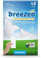 🌬️ breezeo laundry detergent strips - fresh linen scent, 48 loads, convenient & versatile for home, dorm, travel, camping & hand-washing - easy-to-use laundry detergent sheets, no pods, pacs, liquids or powders required logo