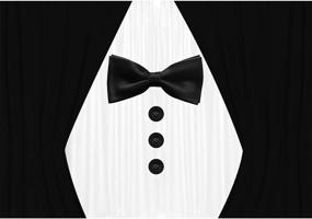 img 3 attached to 🎩 Captivating Allenjoy 7x5ft Tuxedo Backdrop: Elegant Black and White Suit Bow Tie Decoration for a Luxurious Dinner Photography Background at Man Baby Party, 1st Birthday, and Shower - Complete with Photo Booth Props and Party Supplies!