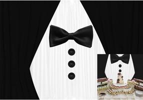 img 4 attached to 🎩 Captivating Allenjoy 7x5ft Tuxedo Backdrop: Elegant Black and White Suit Bow Tie Decoration for a Luxurious Dinner Photography Background at Man Baby Party, 1st Birthday, and Shower - Complete with Photo Booth Props and Party Supplies!
