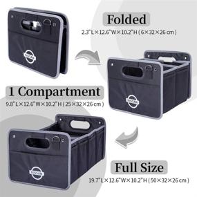 img 3 attached to 🚗 Versatile Car Trunk Storage Organizer - Foldable Storage Solution for SUV, Auto, Truck, Household, with Convenient Carrying Handles, Adjustable Anchoring Straps, and Divider Compartments for Efficient Organization (Nissan-Compatible)