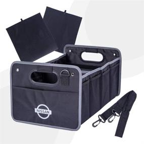 img 4 attached to 🚗 Versatile Car Trunk Storage Organizer - Foldable Storage Solution for SUV, Auto, Truck, Household, with Convenient Carrying Handles, Adjustable Anchoring Straps, and Divider Compartments for Efficient Organization (Nissan-Compatible)