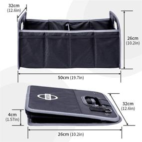 img 1 attached to 🚗 Versatile Car Trunk Storage Organizer - Foldable Storage Solution for SUV, Auto, Truck, Household, with Convenient Carrying Handles, Adjustable Anchoring Straps, and Divider Compartments for Efficient Organization (Nissan-Compatible)