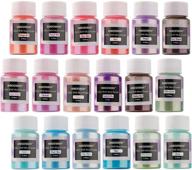 🎨 noddway metallic color shift pigment powder - enhance your artistic creations with 18 vibrant pearl fine mica colors for resin jewelry, tumbler making, and diy slime! logo