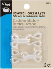 img 1 attached to Dritz Extra-Large White Covered Hooks & Eyes Closures for 2-inch Garments