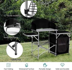 img 2 attached to 🏕️ CampLand Folding Cooking Table: Portable Aluminum Outdoor Cook Station with Storage Organizer (Black)