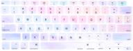 🌈 mosiso keyboard cover for macbook air 13 inch 2020: waterproof silicone skin, colorful clouds, touch id compatible logo