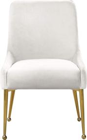 img 1 attached to 🪑 Meridian Furniture Owen Collection Modern Velvet Upholstered Dining Chair Set - Cream + Gold Legs (2 Pack)