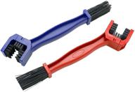 bike and motorcycle chain washer cleaning brush set - 2 pcs in blue and red logo