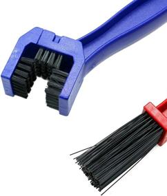 img 1 attached to Bike and Motorcycle Chain Washer Cleaning Brush Set - 2 Pcs in Blue and Red