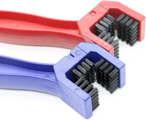 img 3 attached to Bike and Motorcycle Chain Washer Cleaning Brush Set - 2 Pcs in Blue and Red