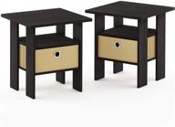 🛋️ furinno petite espresso bedroom night stand - set of 2: end table perfect for small spaces logo