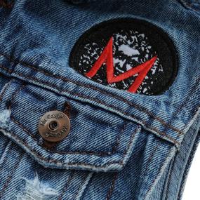 img 1 attached to 👖 Denim Jean Vest Sleeveless Hooded Jackets Coat with Pockets for Happy Cherry Kids