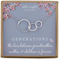 stunning generations necklace for grandma - sterling silver infinity 3 👵 circle cz jewelry: perfect mom, granddaughter, grandson gift for mothers day, birthdays logo