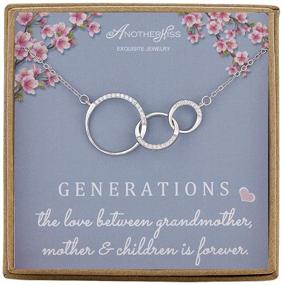 img 4 attached to Stunning Generations Necklace for Grandma - Sterling Silver Infinity 3 👵 Circle CZ Jewelry: Perfect Mom, Granddaughter, Grandson Gift for Mothers Day, Birthdays