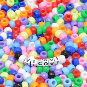 img 2 attached to 🔮 VICOVI 1270+pcs DIY Jewelry Making Kit - Includes 1140pcs 9mm Rainbow Pony Beads, 130pcs Letter Beads, 10pcs Lovely Charms, and Elastic Strings