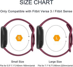 img 3 attached to 📦 6-пачка мягких силиконовых спортивных браслетов для Fitbit Versa 3 и Fitbit Sense - Классические сменные ремешки для женщин и мужчин (маленький размер, 6-пачка B)