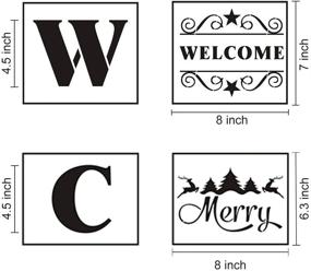 img 1 attached to 🎅 19-Pack Large Welcome and Merry Christmas Stencils for Wood Painting - Vertical Templates for Porch Signs, Reusable Letter Stencils for Front Door Decorations