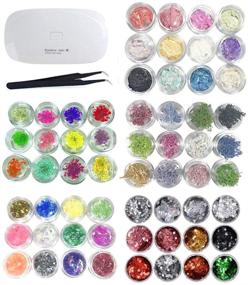 img 4 attached to INNICON Art Resin Jewelry Making Kit: Dried Flowers, Epoxy Lamp, Glitter Sequins - DIY Crafts & Decoration Set