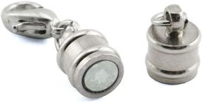 img 2 attached to RuiLing 10-Pack Silver Plated Magnetic Clever Clasp with Lobster Clasp - Perfect for DIY Jewelry Making