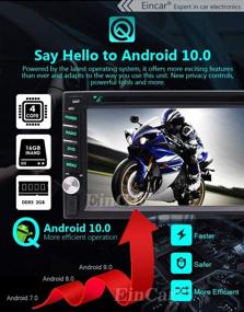 img 2 attached to Современная автомагнитола на базе Android 10.0 с двойным динам - DVD плеер для автомобиля - мультисенсорный экран, GPS навигация, WiFi, 1080P, Bluetooth, Mirror Link, FM/AM RDS радио, видео управление на руле и беспроводная камера заднего вида.