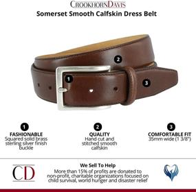 img 3 attached to 👔 CrookhornDaviS Somerset Smooth Calfskin Dress Men's Accessories: Premium Belts for Elevating Your Style