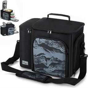 img 4 attached to 🥪 AUSPRN Heavy Duty Lunch Box for Men & Women: Insulated Lunch Bag with Shoulder Strap - Large, Reusable Cooler Bag for Work, Picnic, Camping - Black
