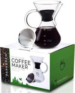 parkbrew pour over coffee maker: complete set with glass carafe, lid, and reusable filter logo